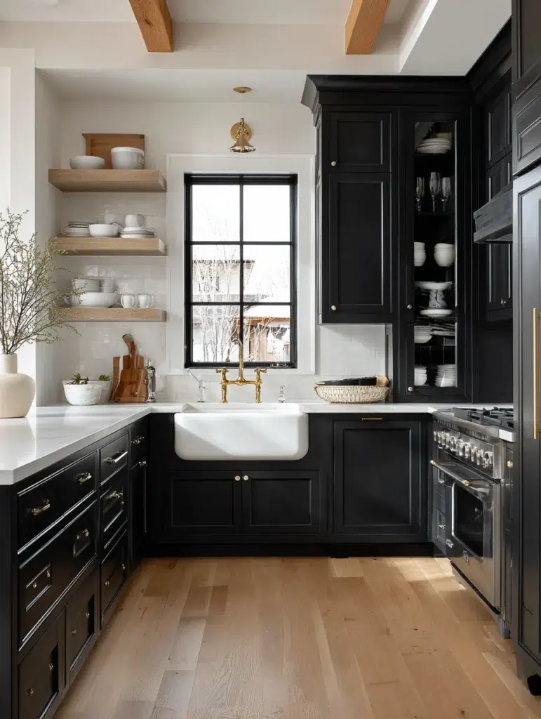 21 Black Cabinets with Farmhouse Sink