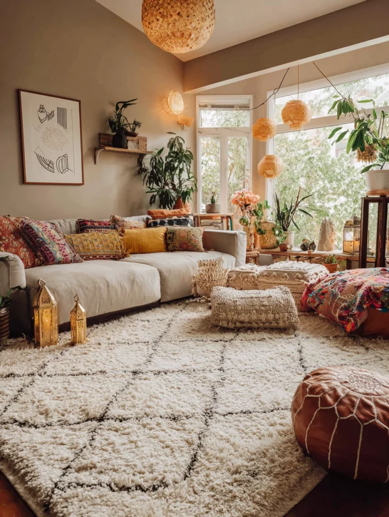 Stylish Living Room Rug Ideas: Moroccan-Inspired Patterns