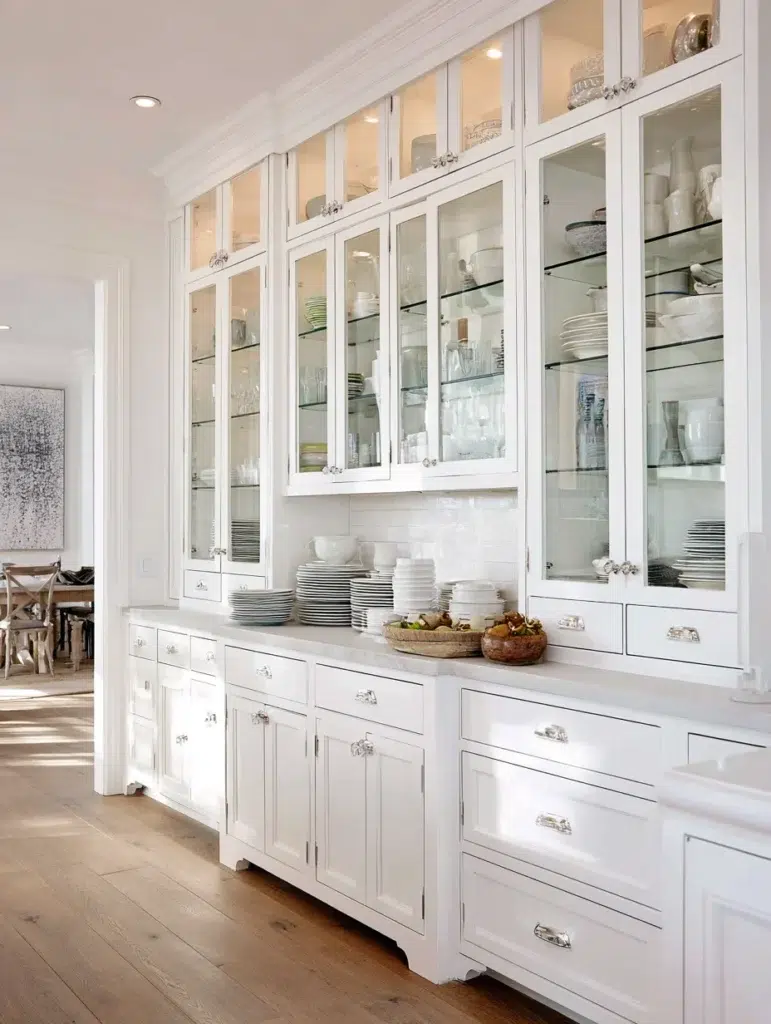 3 Glass Front Upper Cabinets