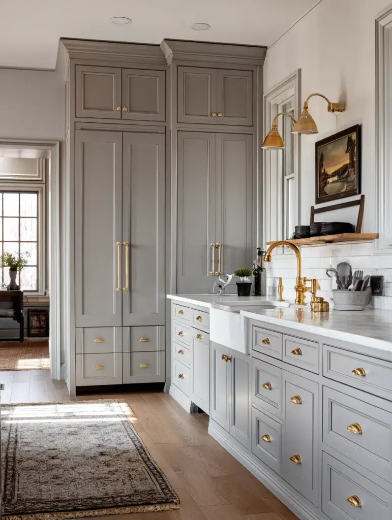 3 Grey Shaker Cabinets