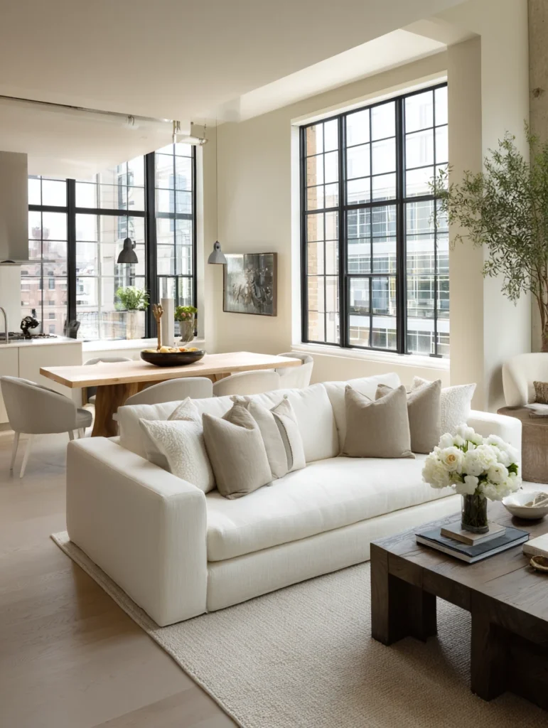 Small Living Room Dining Room Combo Ideas: Pick a Sofa With a Low Back