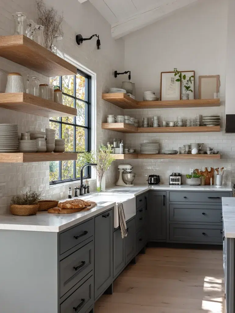 6 Grey Lower Cabinets