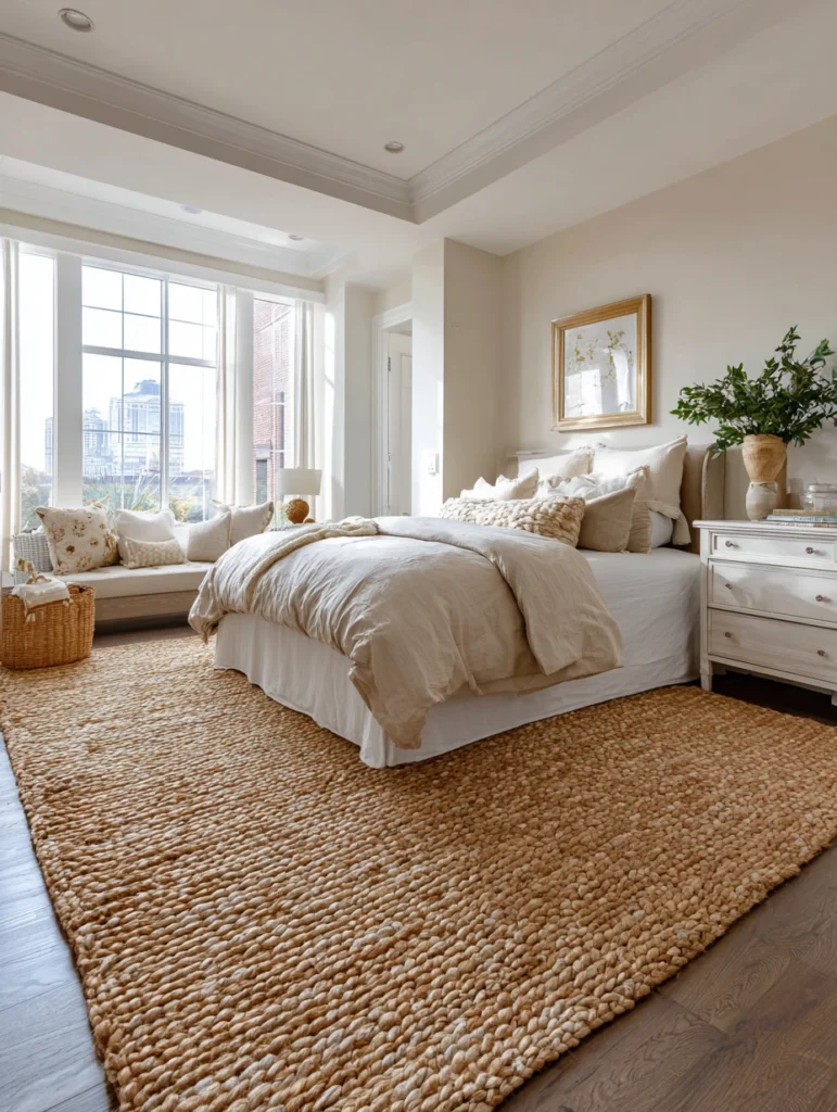 Beige Bedroom Ideas: Add a Jute or Sisal Rug
