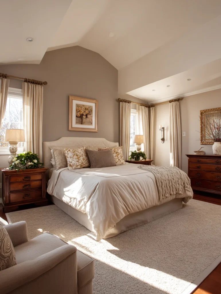 Beige Bedroom Ideas: Paint an Accent Wall in Deeper Beige