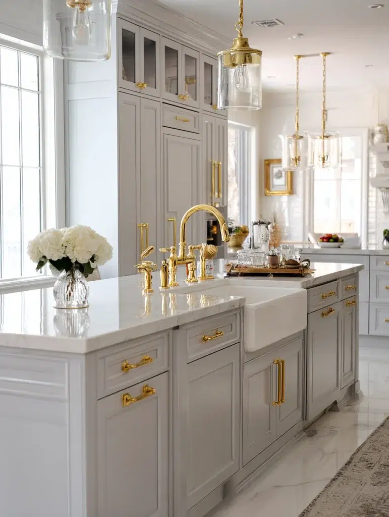 9 Pale Grey Cabinets