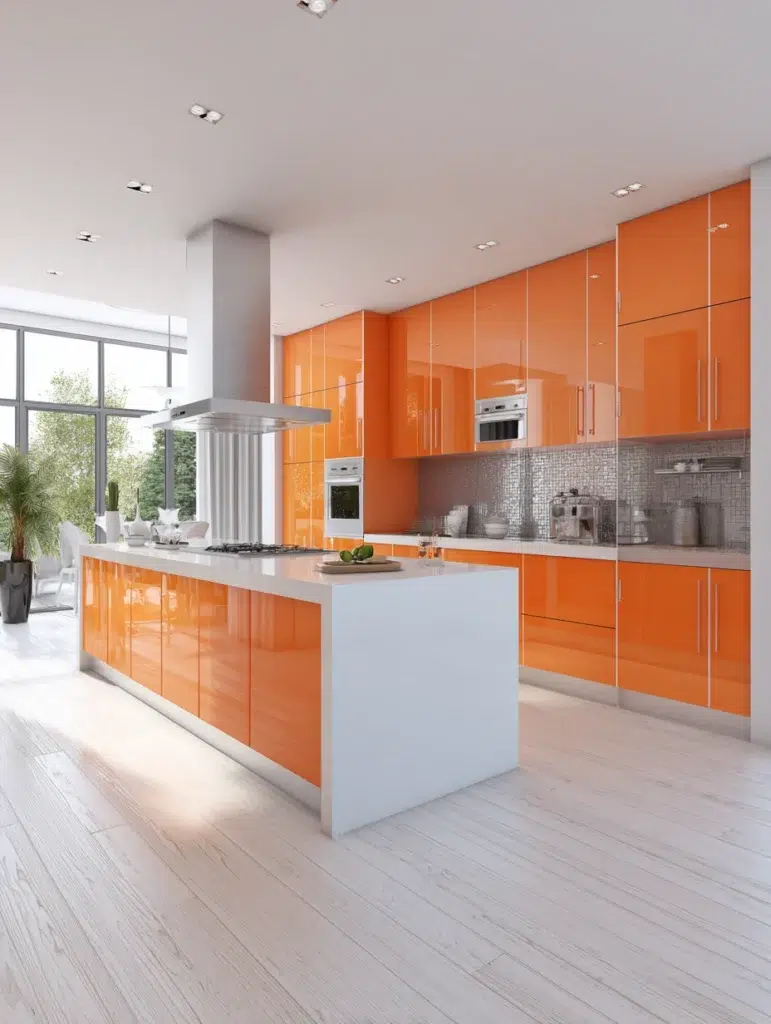 1 Glossy Orange Cabinets