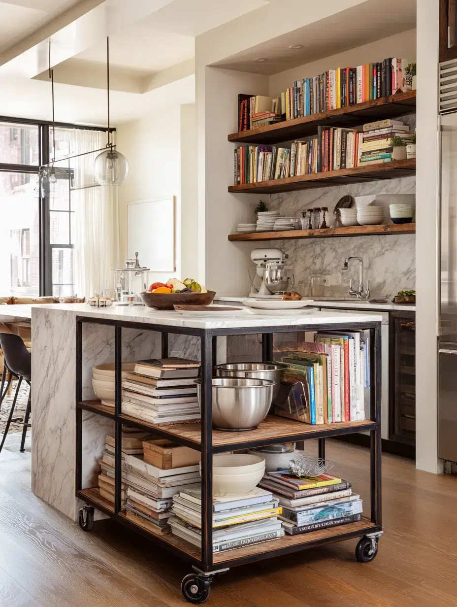 10. Rolling Cart Bookshelf