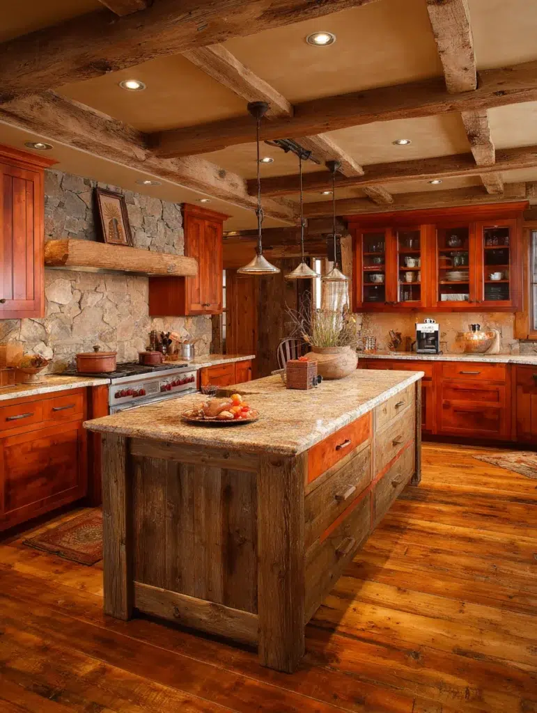 11 Rustic Orange Wood Cabinets