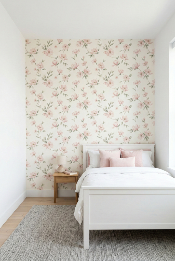 11. Floral Peel-and-Stick Wallpaper