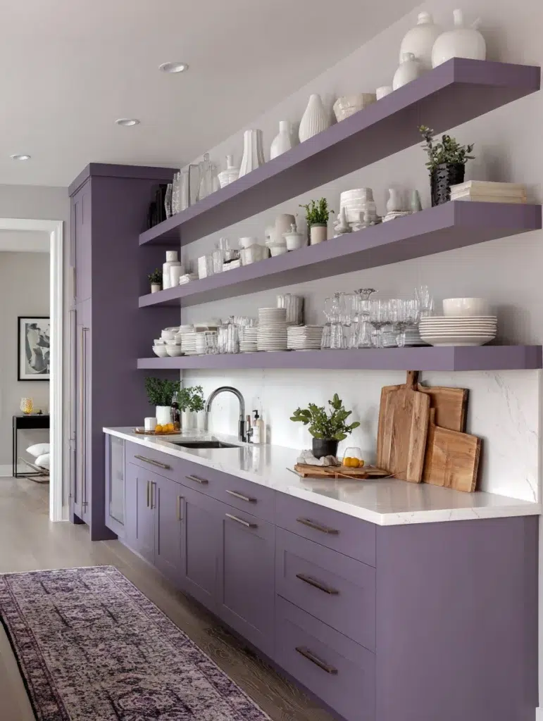 12 Purple Open Shelving