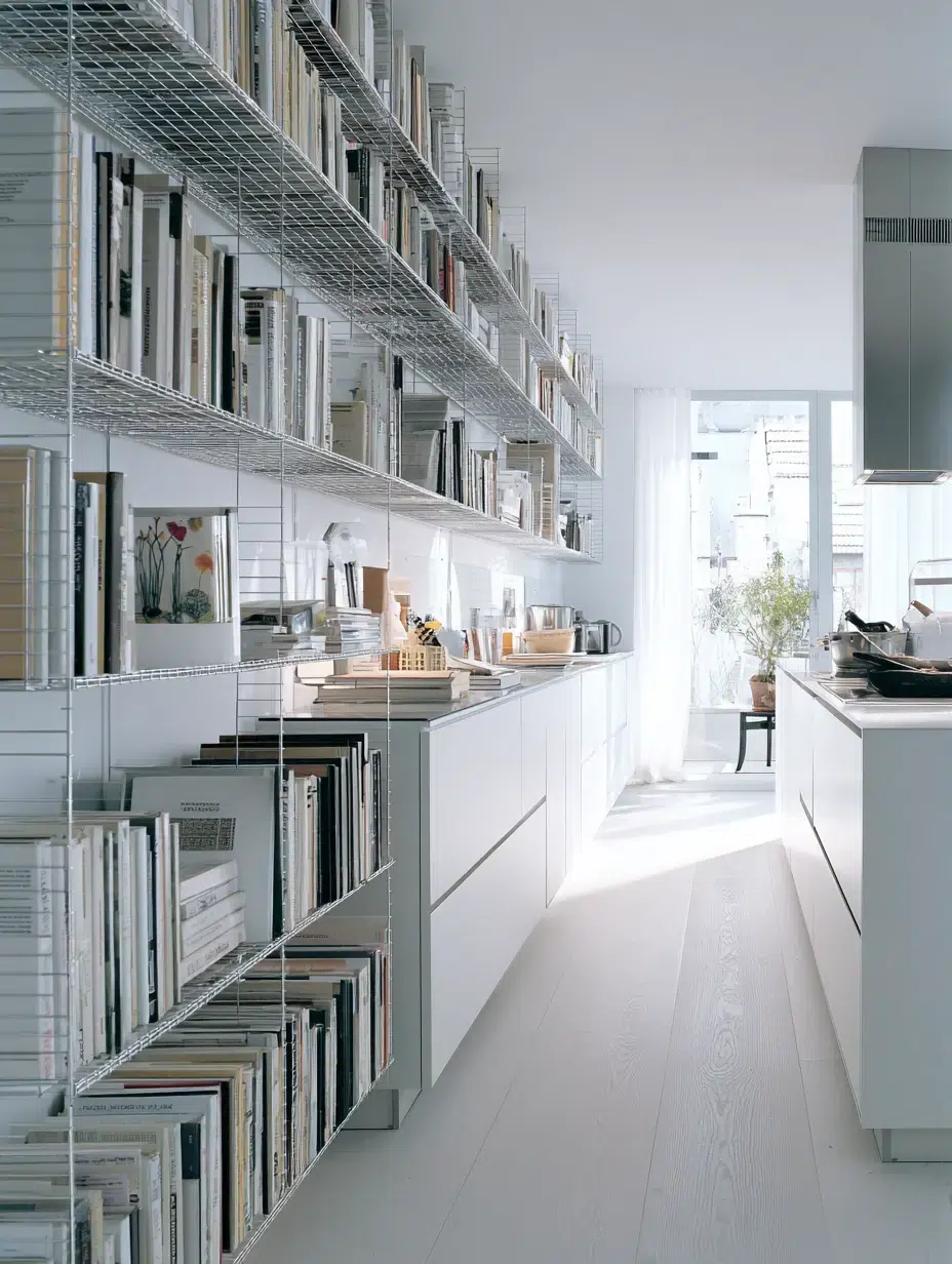 13. Minimalist Wire Shelf System