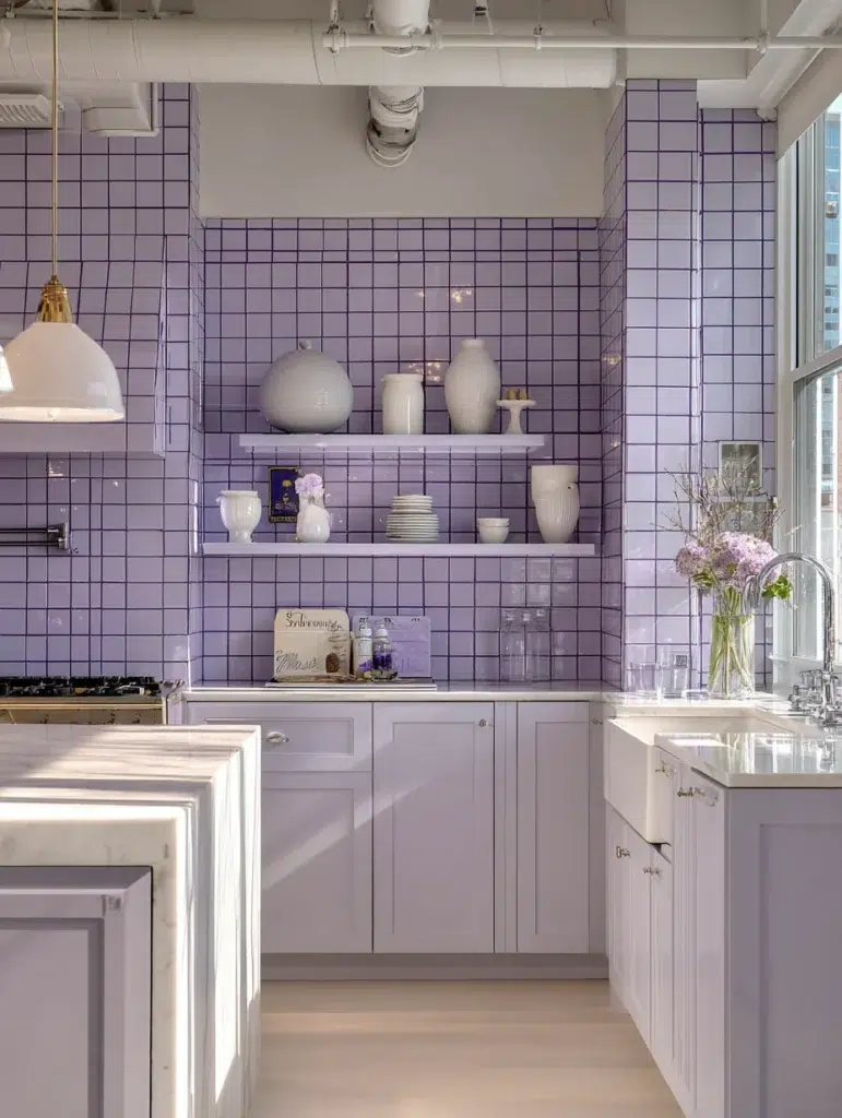 14 Lilac Grout Lines