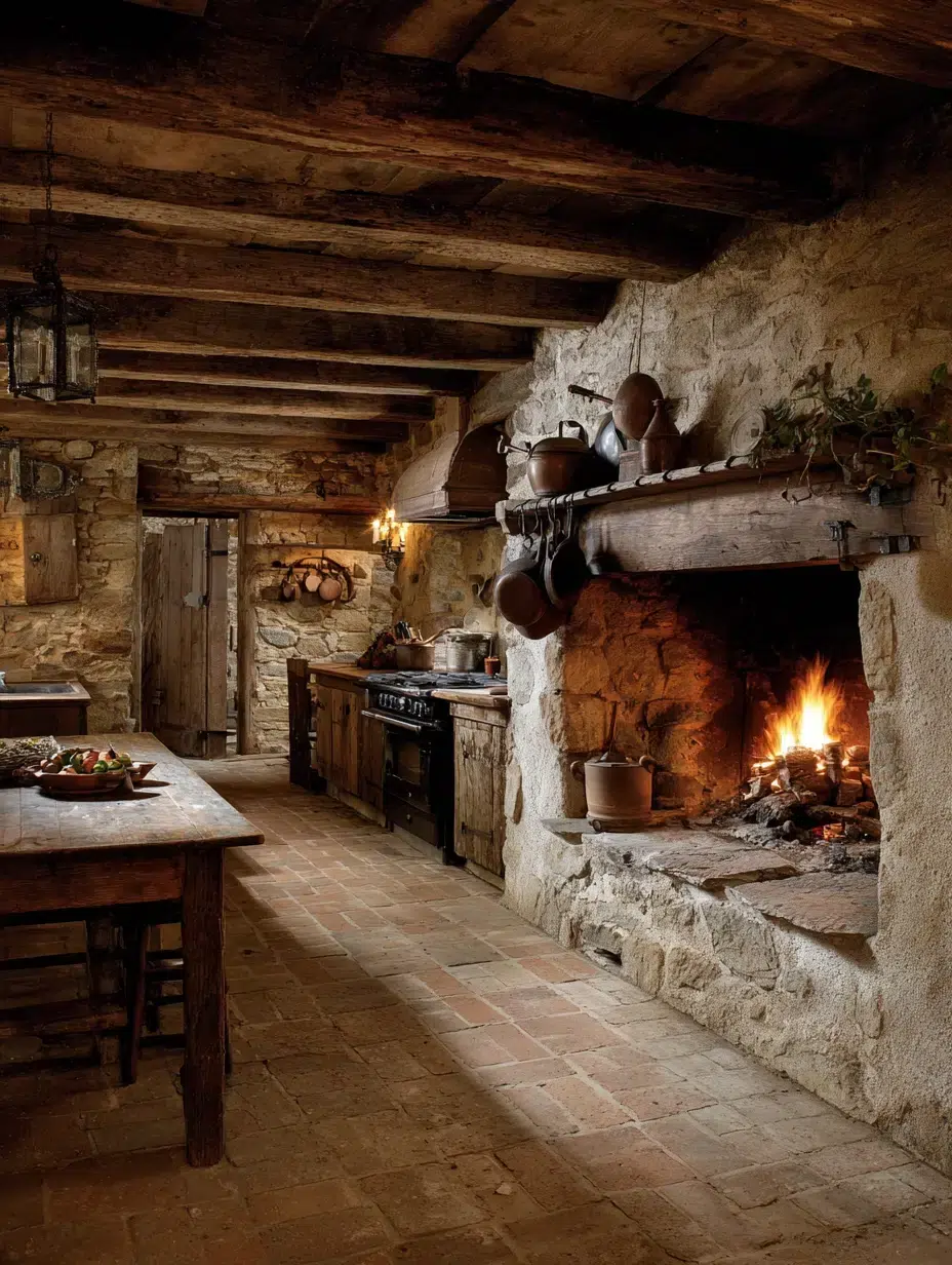 14. Open Hearth Design for Rustic Appeal