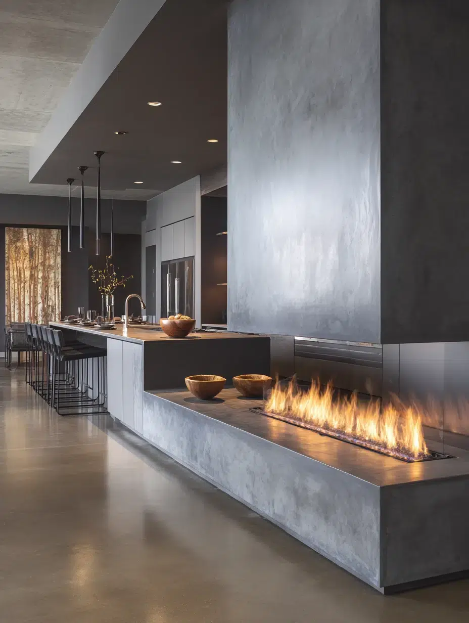 15. Linear Fireplace for Contemporary Spaces