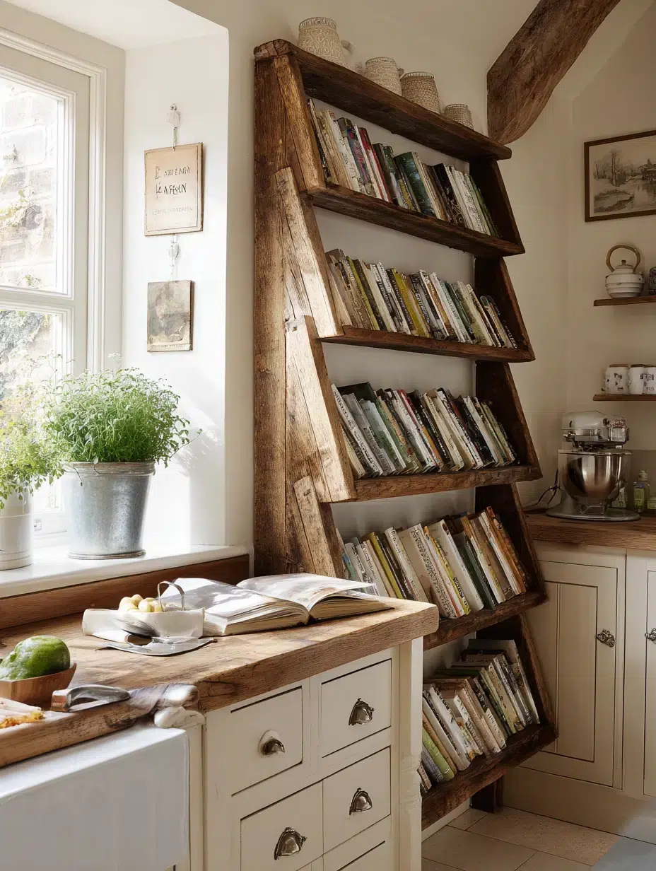 15. Plate Rack Style Bookshelf