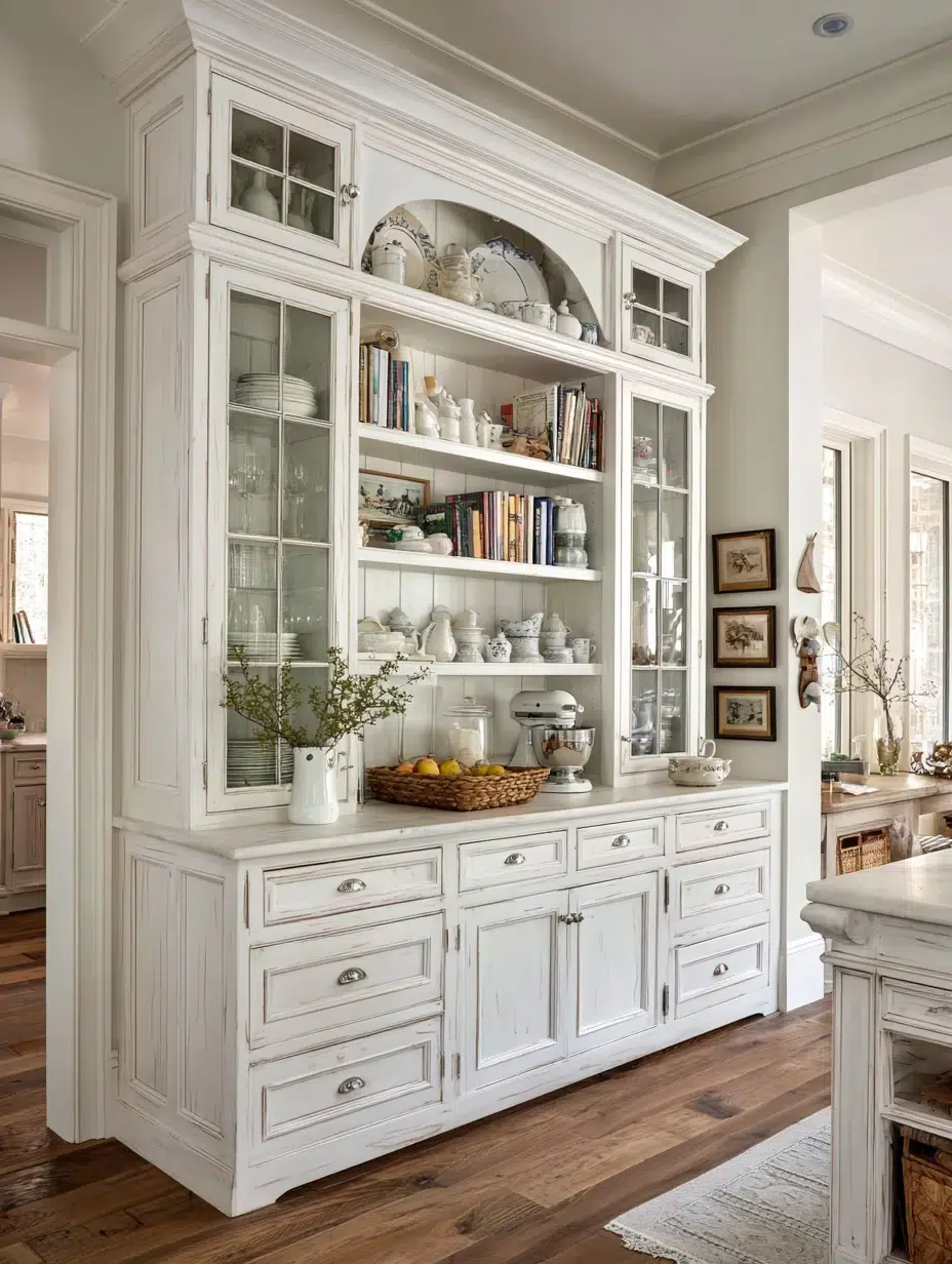 17. Farmhouse Hutch Display