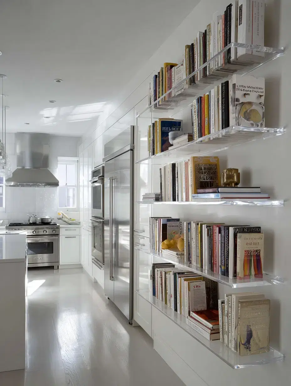18. Acrylic Floating Shelves