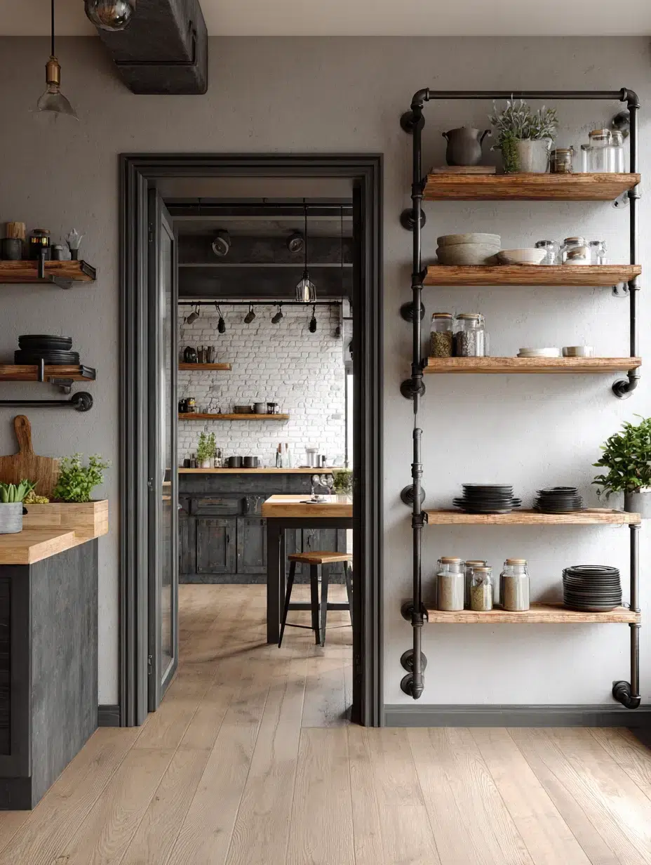 18. Industrial Pipe Shelving
