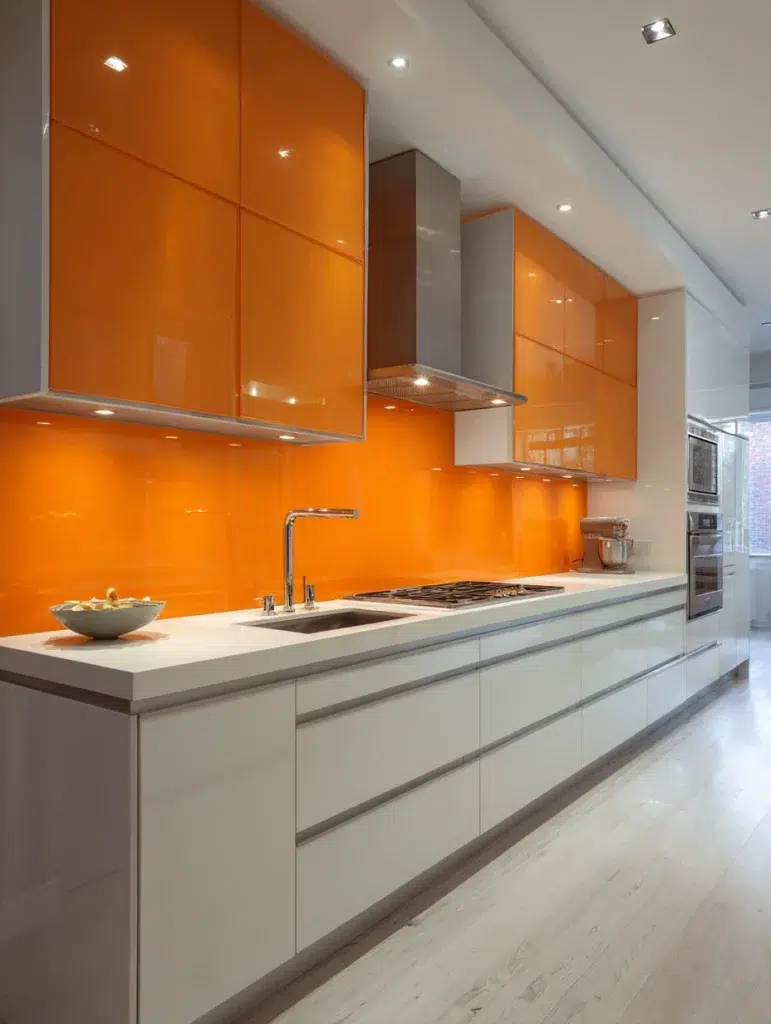 18 Orange Glass Backsplash