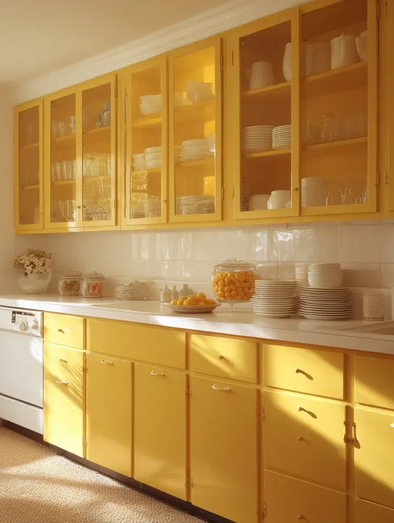 18 Yellow Glass Cabinet Doors