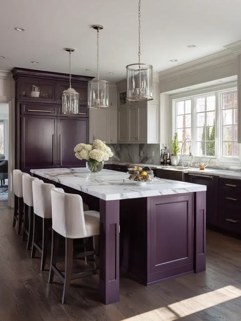 2 Deep Plum Kitchen Island