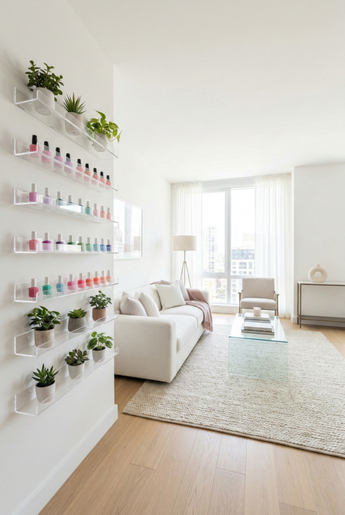 2. Acrylic Floating Shelves