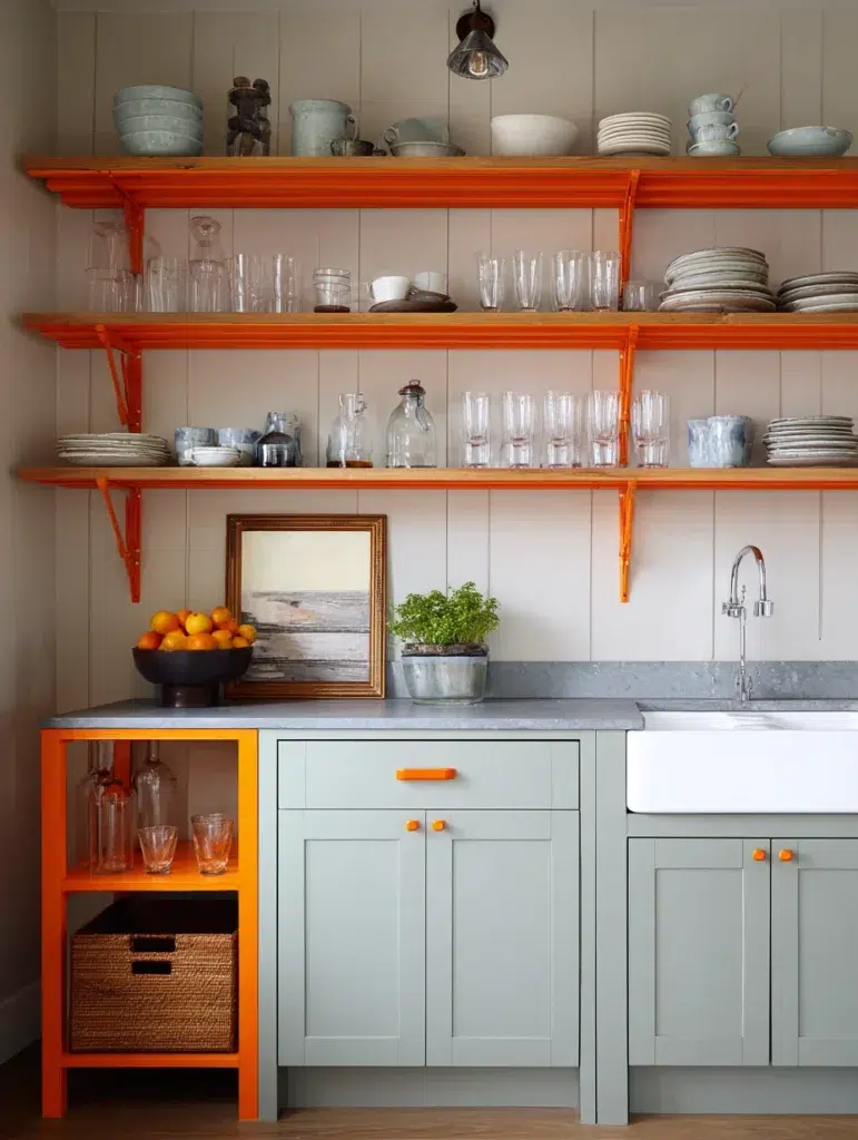20 Orange Open Shelving Brackets