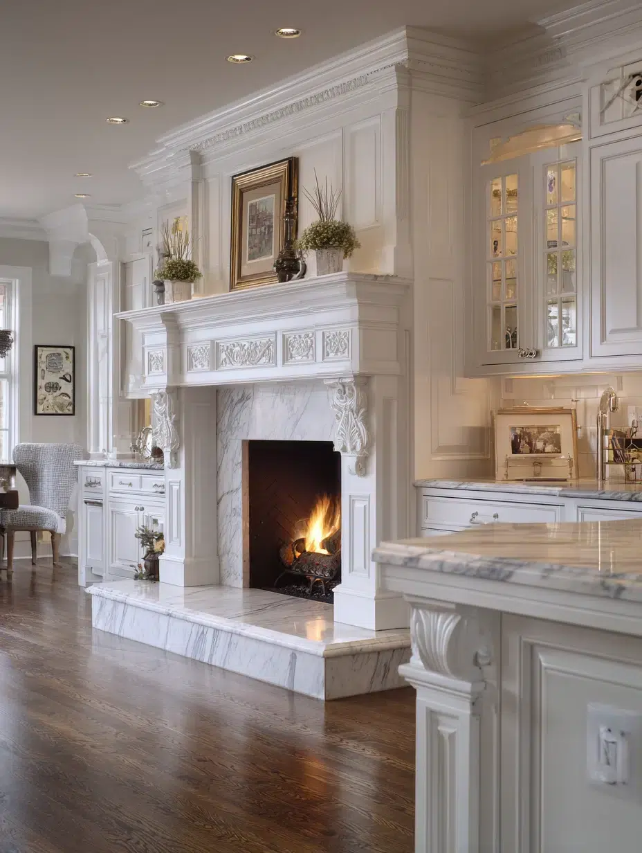 21. Traditional Mantel with Decorative Millwork