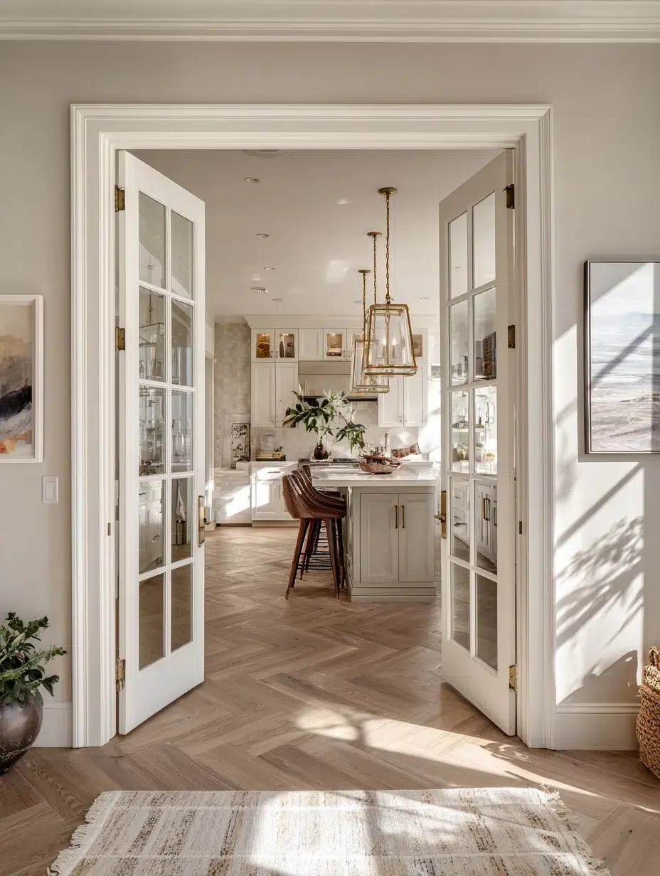 3. Glass French Doors for Elegance