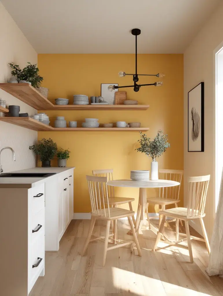 3 Mustard Yellow Accent Wall