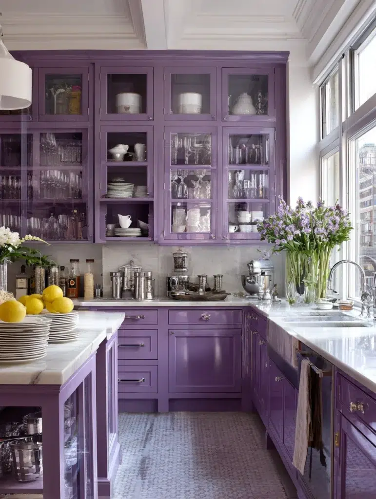 4 Purple Glass Cabinet