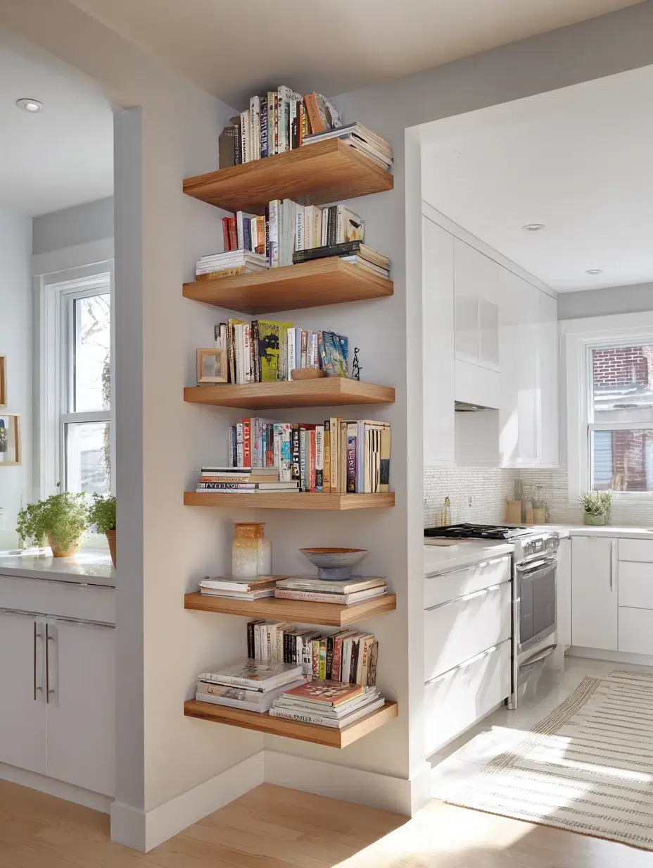 5. Corner Floating Shelves