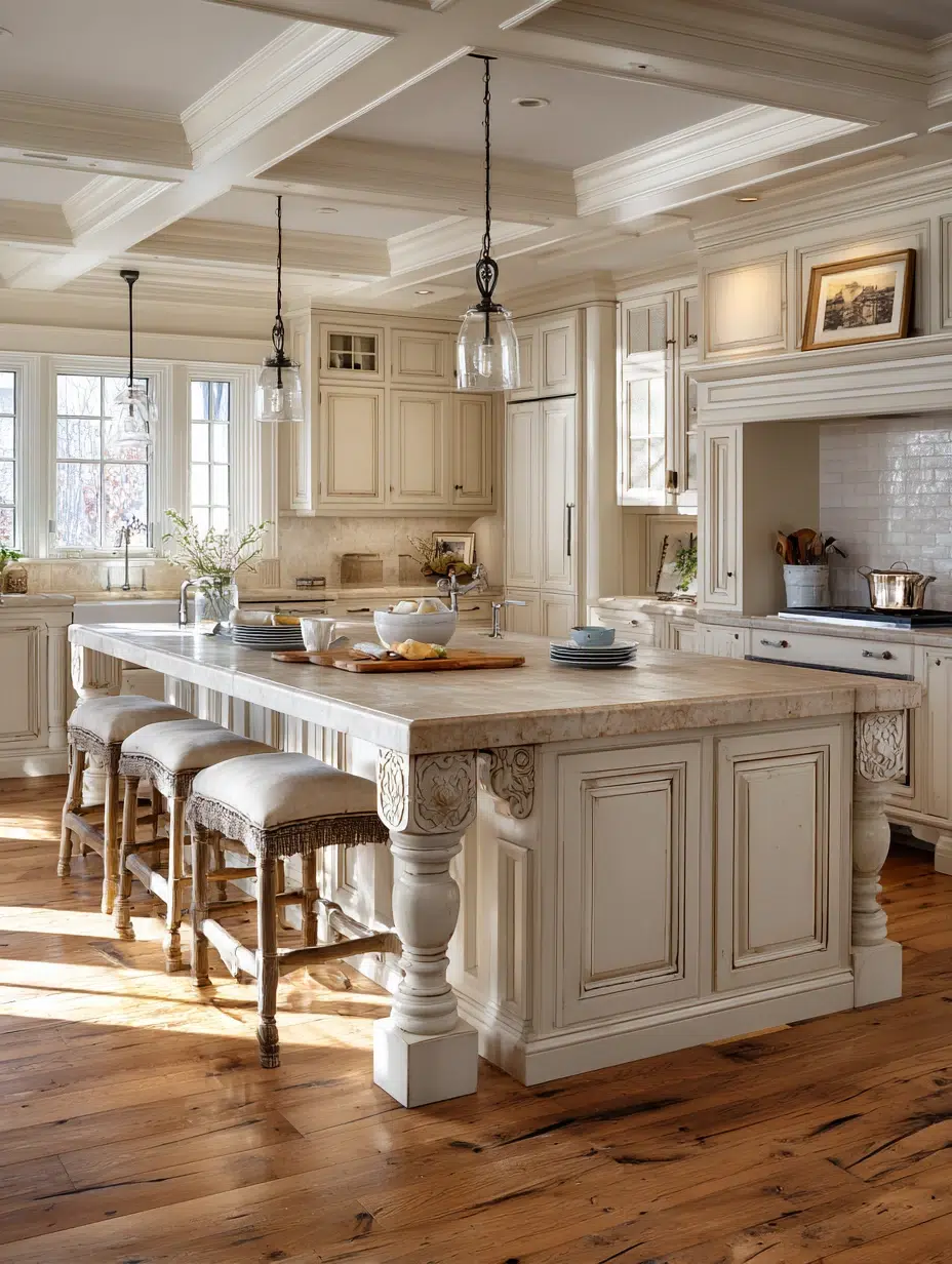 5. Traditional Kitchen Island with Seating
