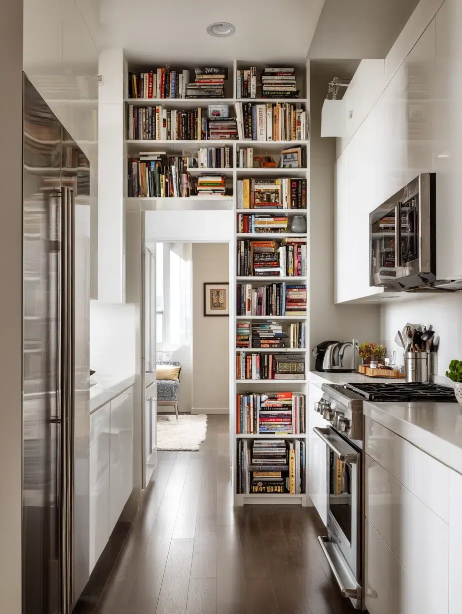 7. Narrow Vertical Bookshelf