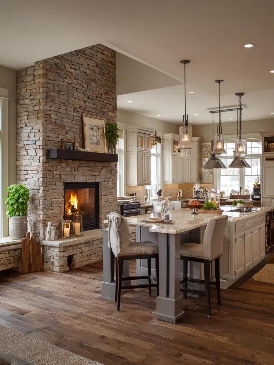 7. Stone Surround for Natural Elegance