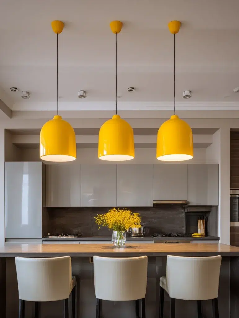 8 Yellow Pendant Lights
